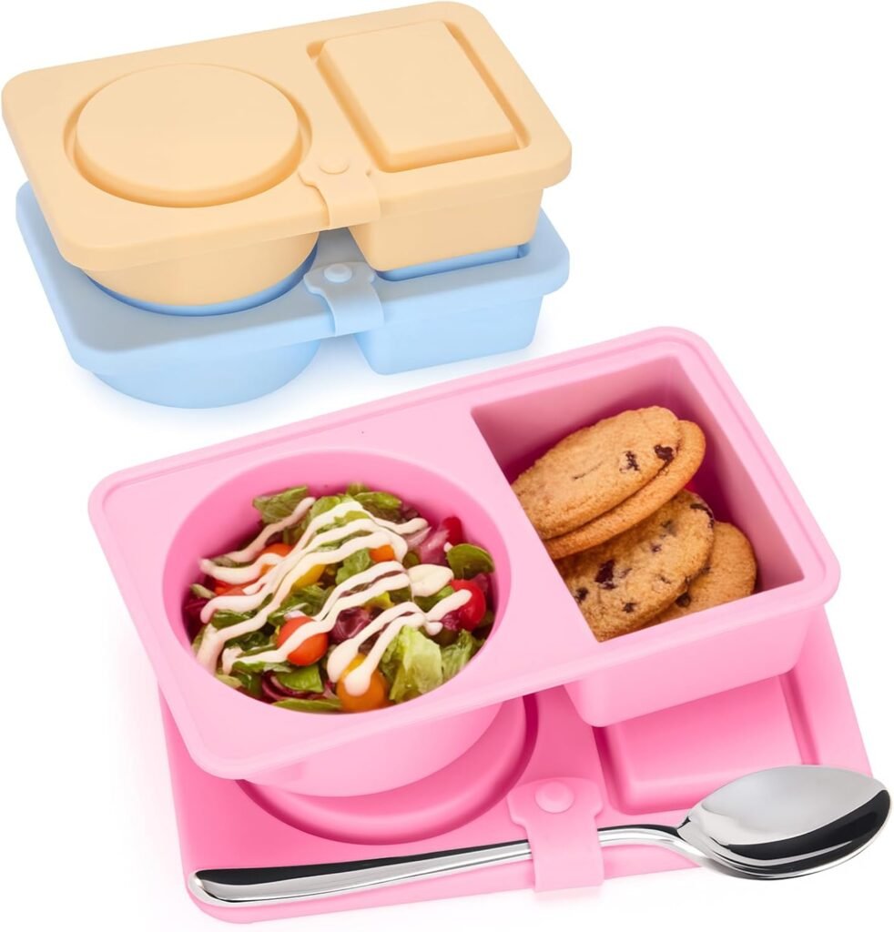 kangchoice 3-Pack Airtight Reusable Silicone Containers with Lids
